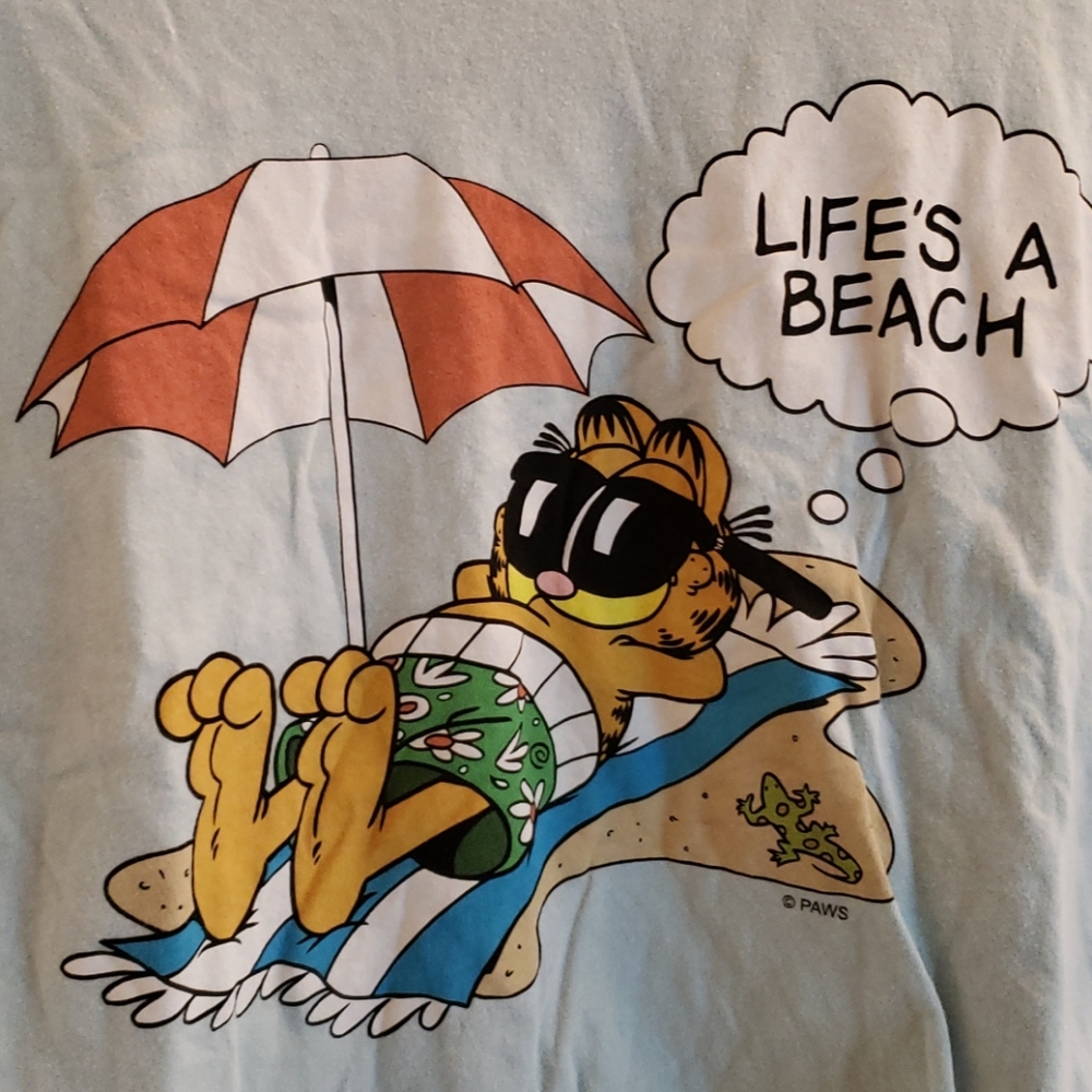 Garfield Light Blue Crop Top Medium
